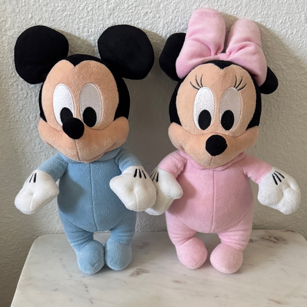 Disney Parks babies Mickey and Minnie plush dolls